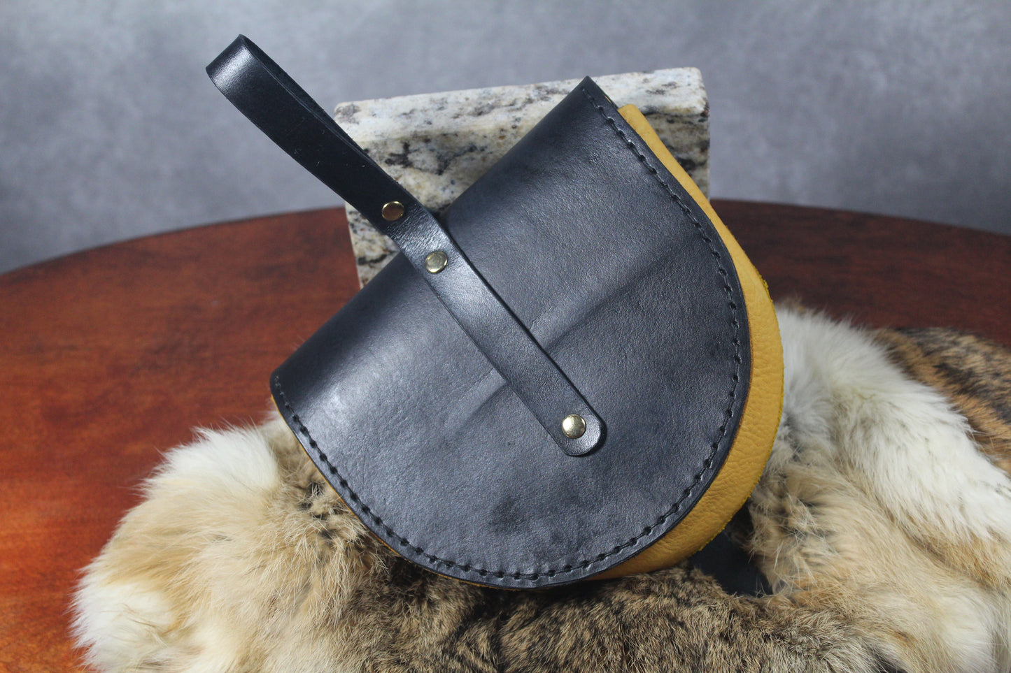 Rounded Pouch with Bee and Honey Motif